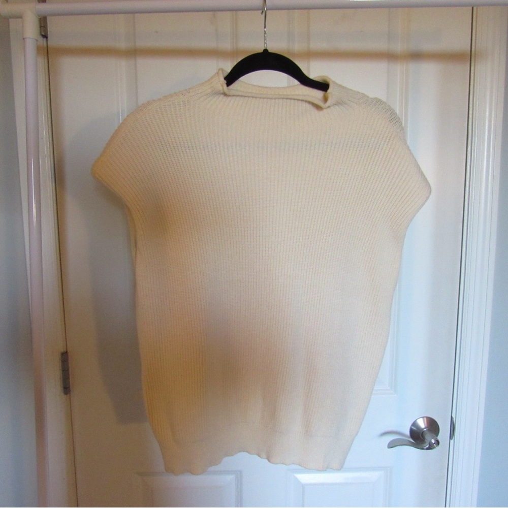Cream Women's Sweater with Shoulder Pads
